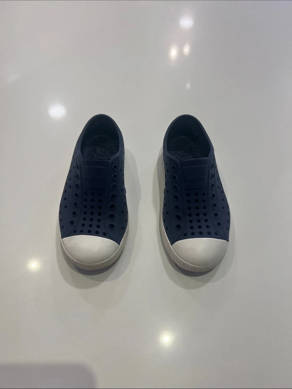 Native Shoes Kids Navy Water Slip-Ons with White Toe